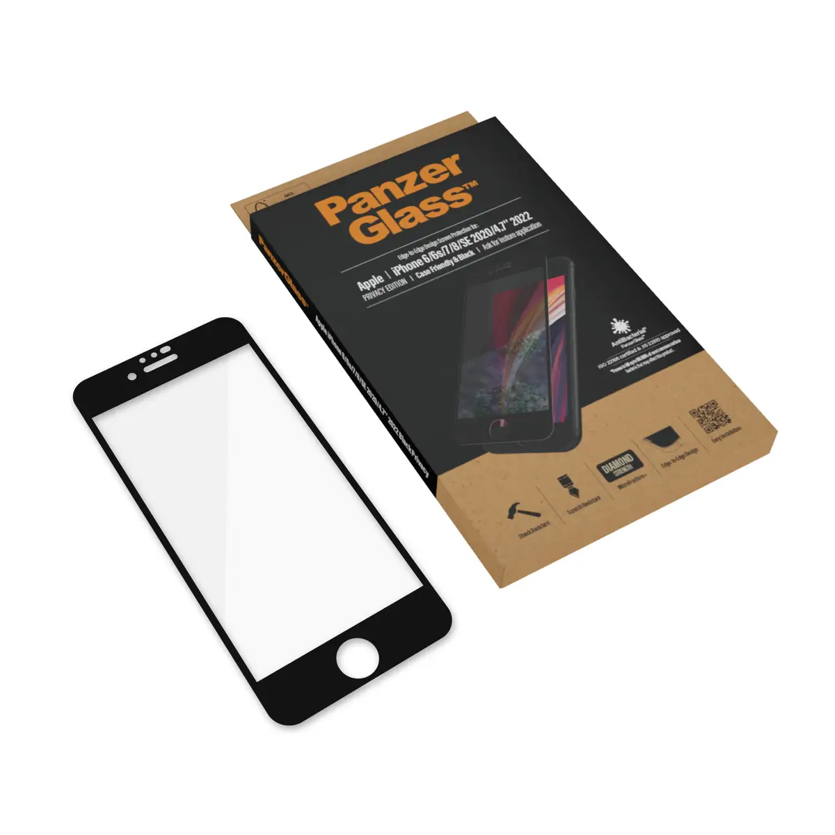 Bildschirmschutz für iPhone 6/7/8 SE (2020) schwarz