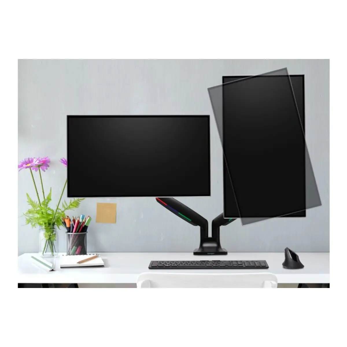 One-Touch Dual Monitorarm – schwarz