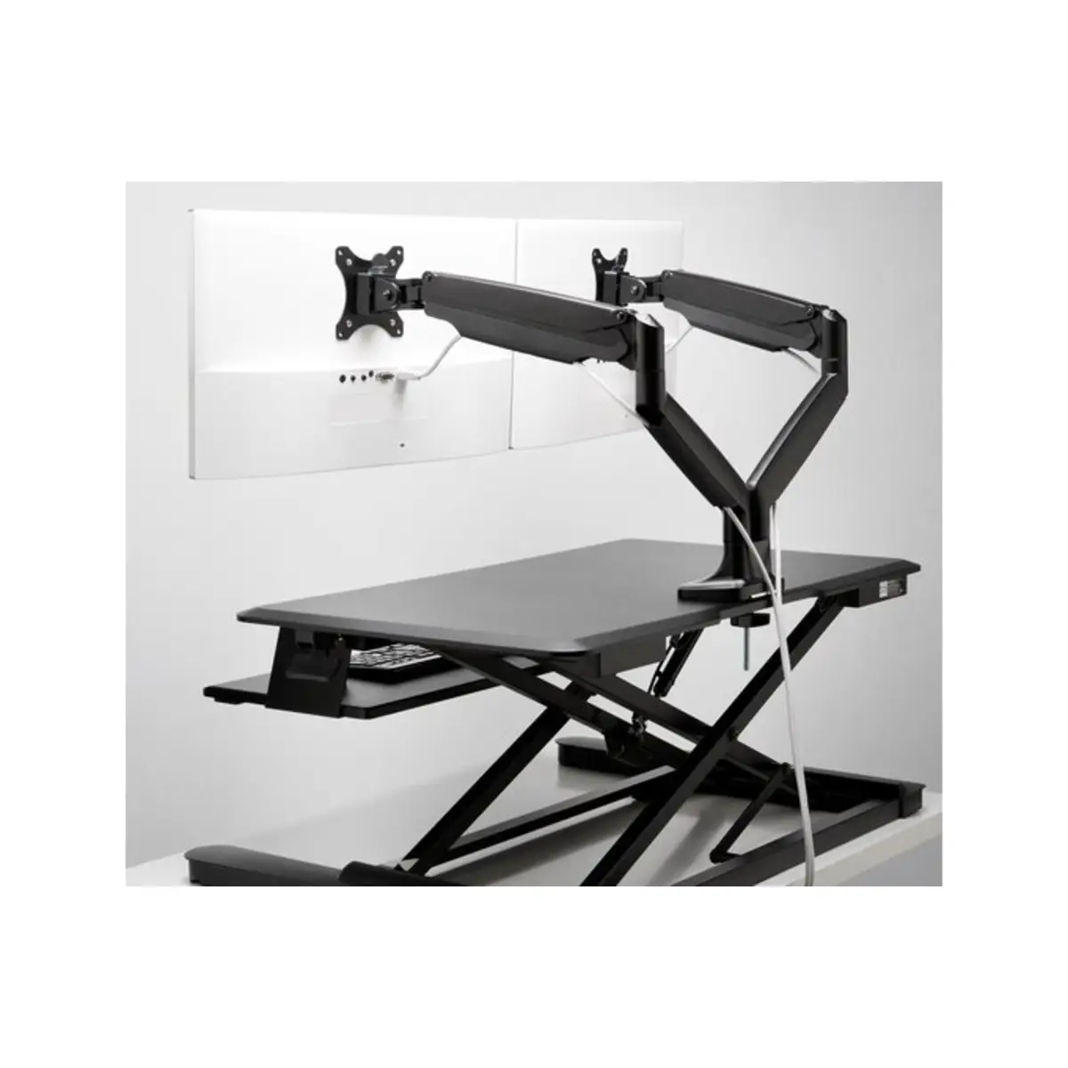 One-Touch Dual Monitorarm – schwarz