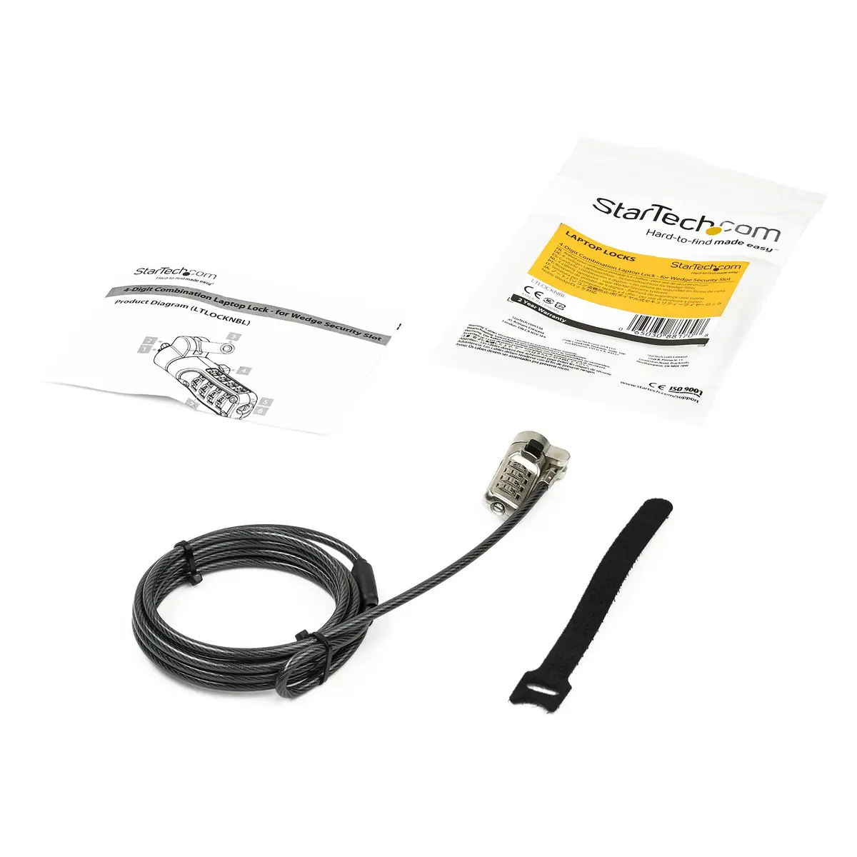 Laptop Sicherheitsschloss 4-stellig  2m Stahlkabel