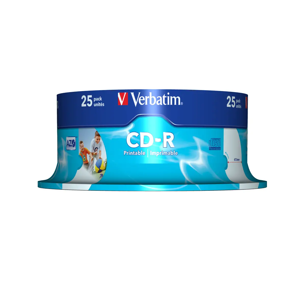 CD-R 52x, Data Life Plus, 80Min., 700MB, 25er Spindel, Super AZO, Generic Printable, Wide Print Surface No ID