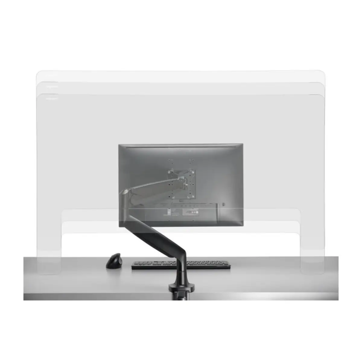 KGuard™ Nies- und Spuckschutz, Acrylglas-Hygieneschutzwand für Monitorarme
