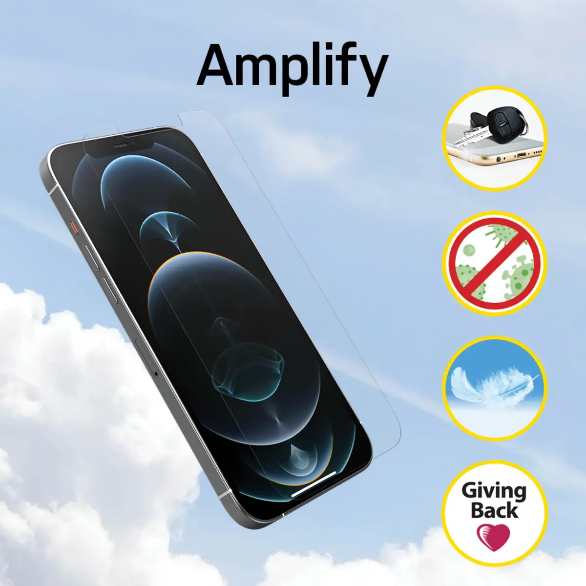 Amplify Anti-Microbial iPhone 12 Pro Max - transparent