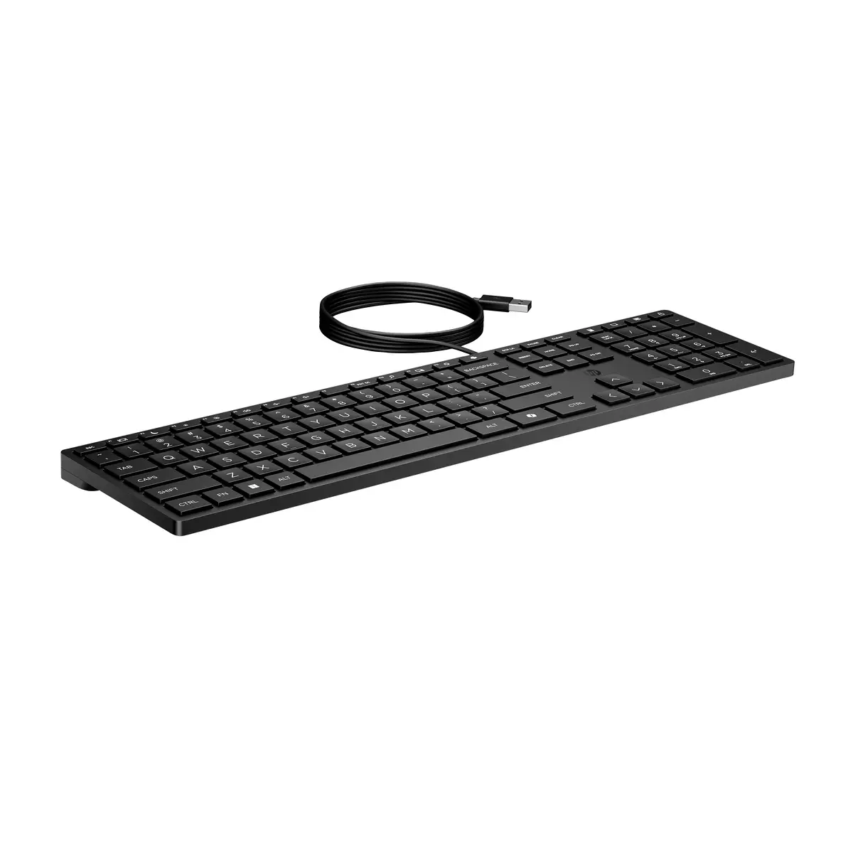 320K-Tastatur für Desktop-PC, kabelgebunden, Volle Größe (100%), Kabelgebunden, USB, Schwarz