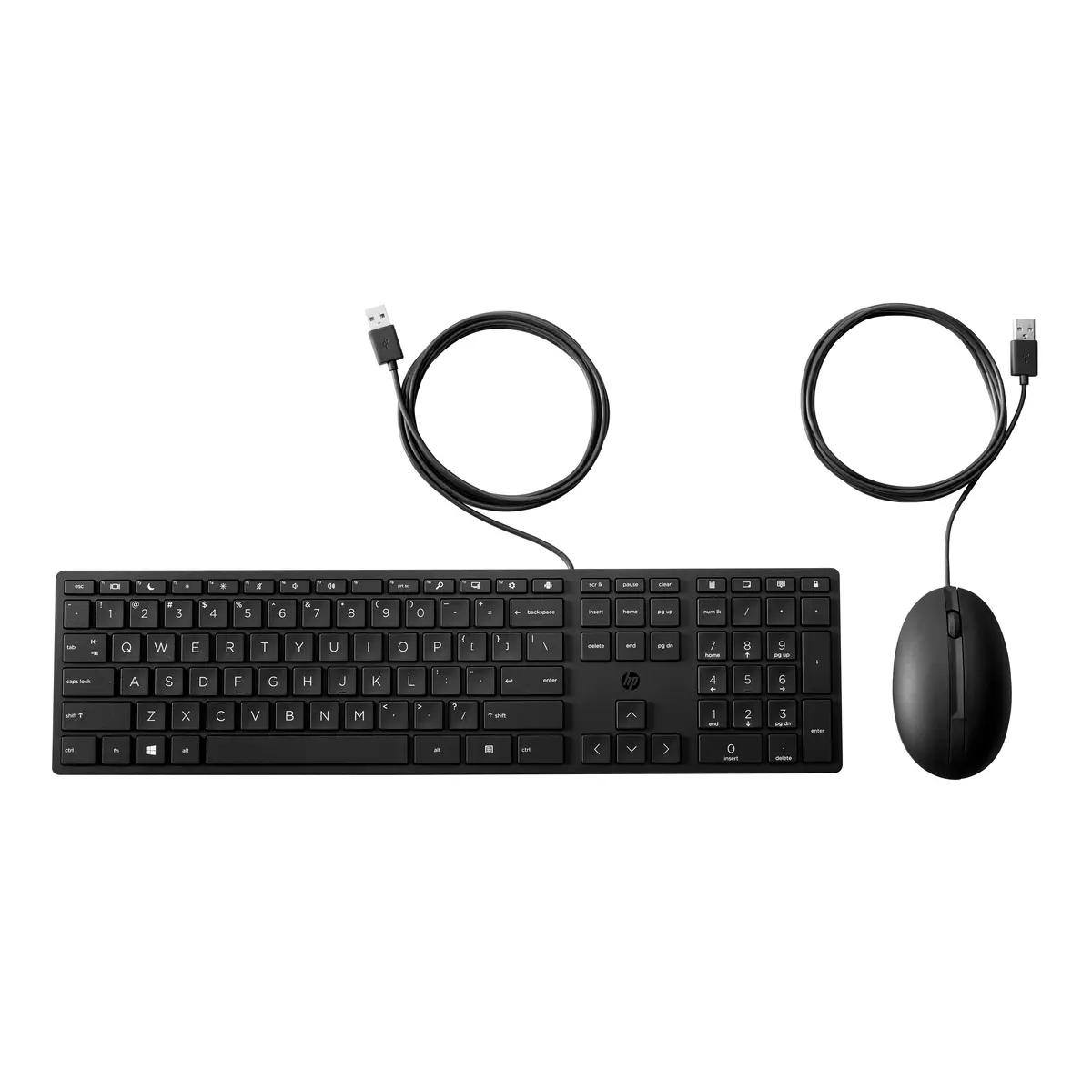Wired Desktop 320MK Maus und Tastatur, Volle Größe (100%), Kabelgebunden, USB, Schwarz, Maus enthalten