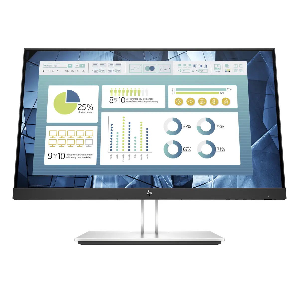 E22 G4 E-Series 55.9cm (22") Display 1920x1080 Pixel 250 cd/m² 1000:1 5 ms Schwarz