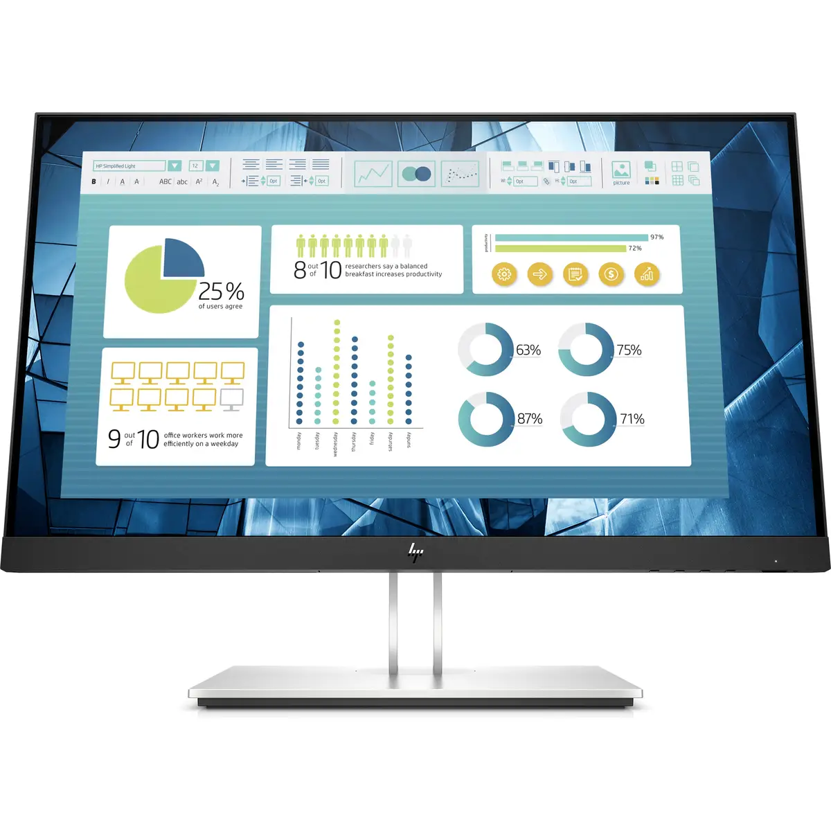 E22 G4 E-Series 55.9cm (22") Display 1920x1080 Pixel 250 cd/m² 1000:1 5 ms Schwarz