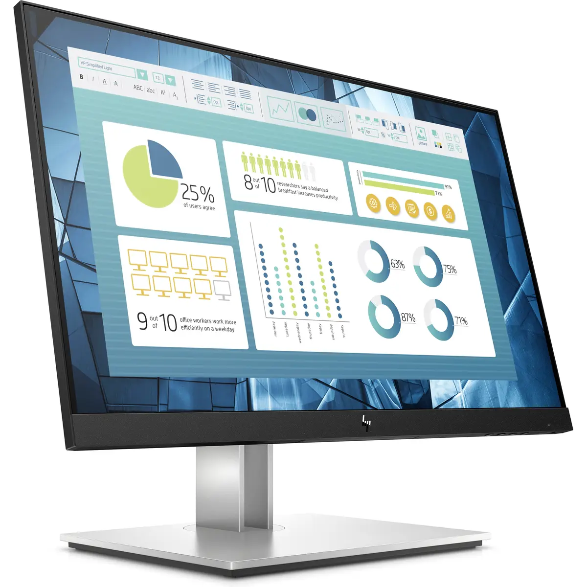 E22 G4 E-Series 55.9cm (22") Display 1920x1080 Pixel 250 cd/m² 1000:1 5 ms Schwarz