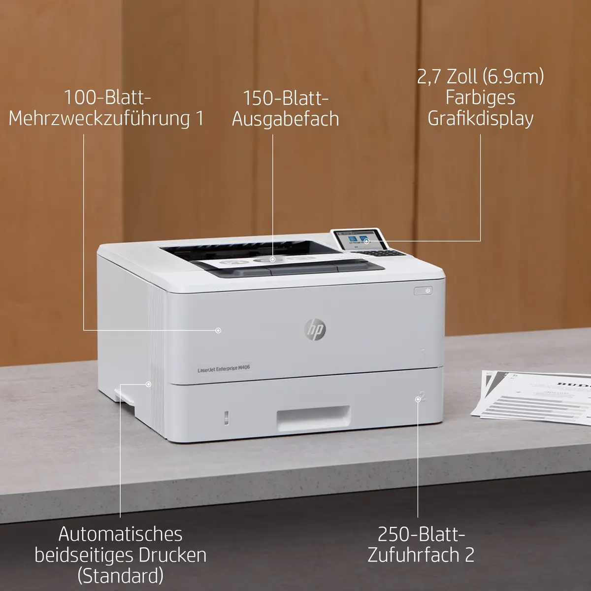 LaserJet Enterprise M406dn A4 s/w Laserdrucker 1200x1200dpi 40ppm Duplex