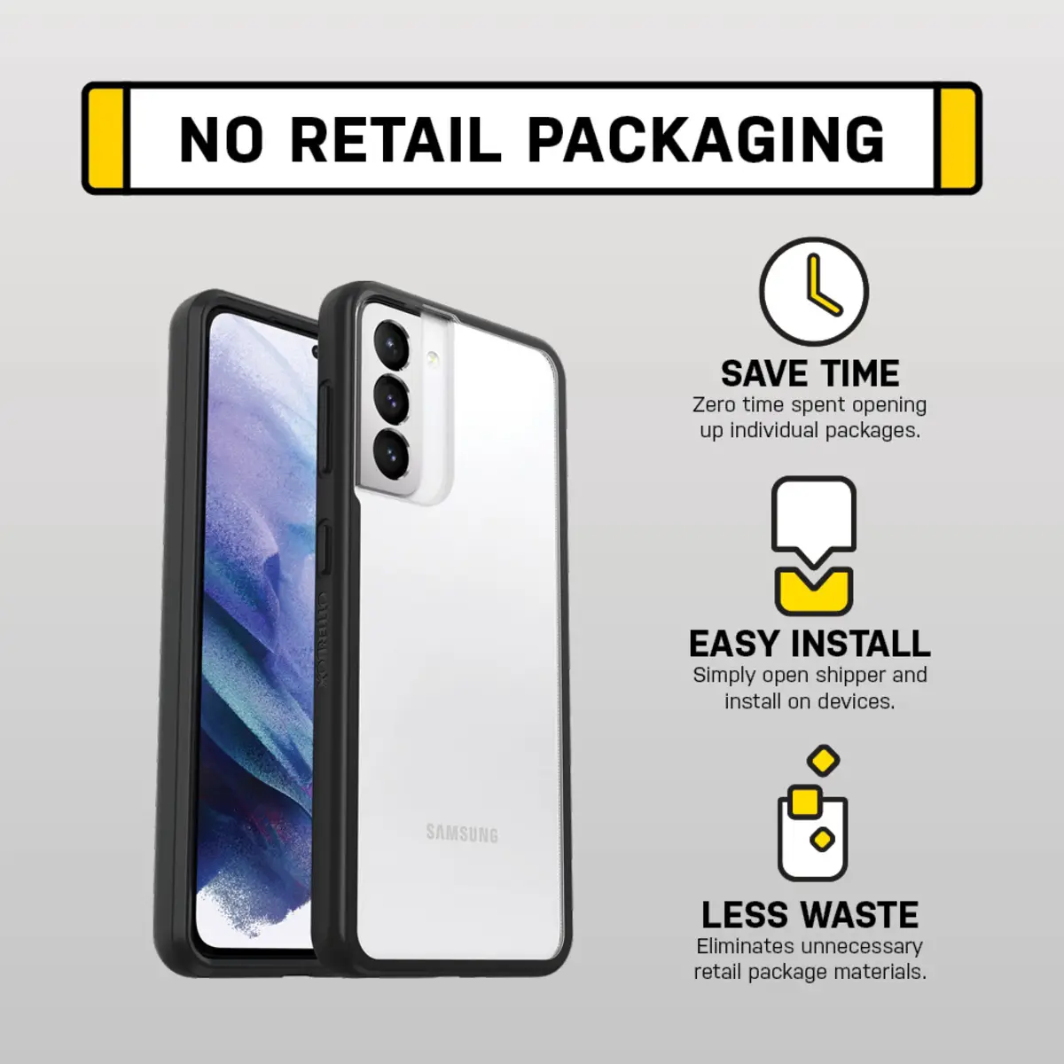 React Samsung Galaxy S21+ 5G Schwarz Crystal Hülle Transparent/Schwarz ProPack