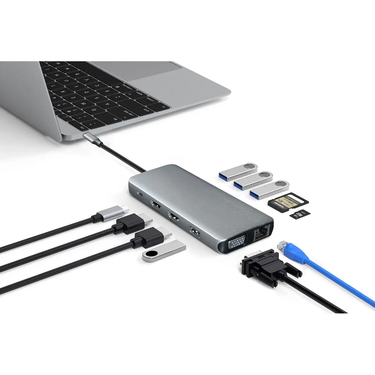 USB-C Docking Station Grau