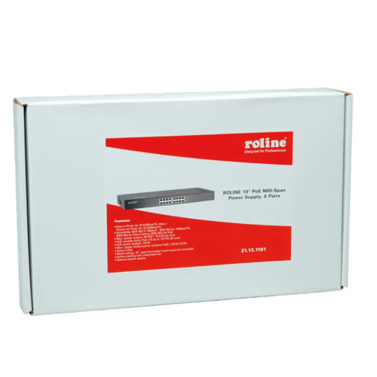 19" PoE MID-Span Power Supply 8 Midspanports