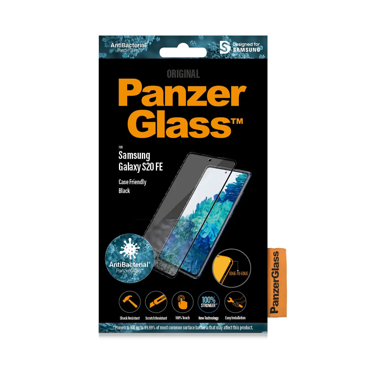 Samsung Galaxy S20 FE CaseFriendly, Black Antibacterial