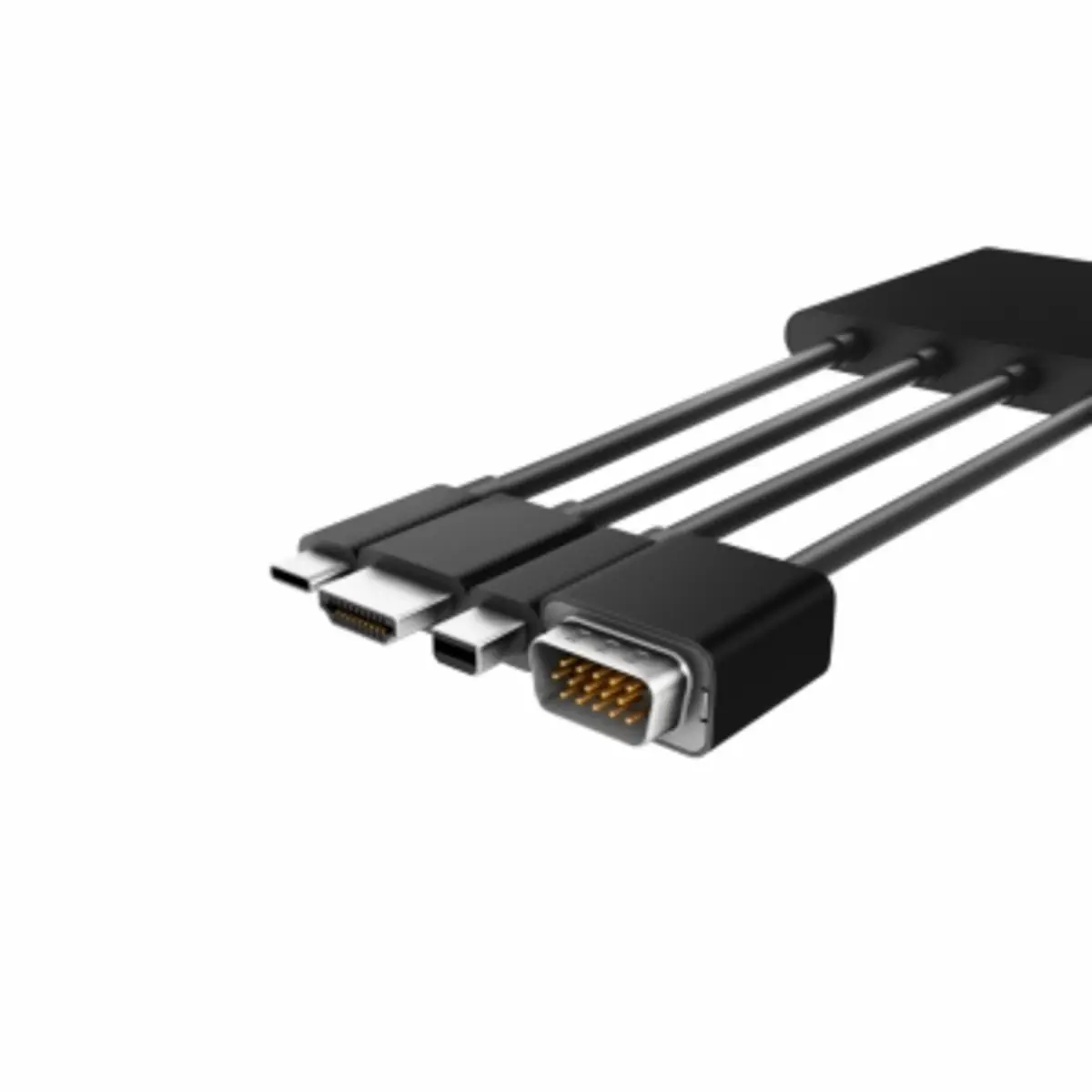 Digitaler Multiport Adapter mit Mini-Displayport HDMI/USB-C/VGA auf HDMI Schwarz