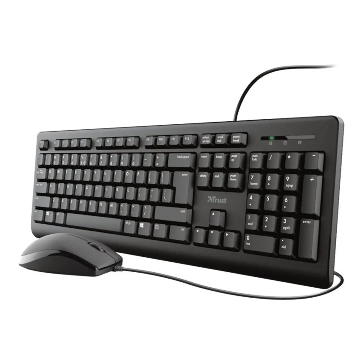 TKM-250 Wired Tastatur/Maus Set USB Schwarz Layout DE