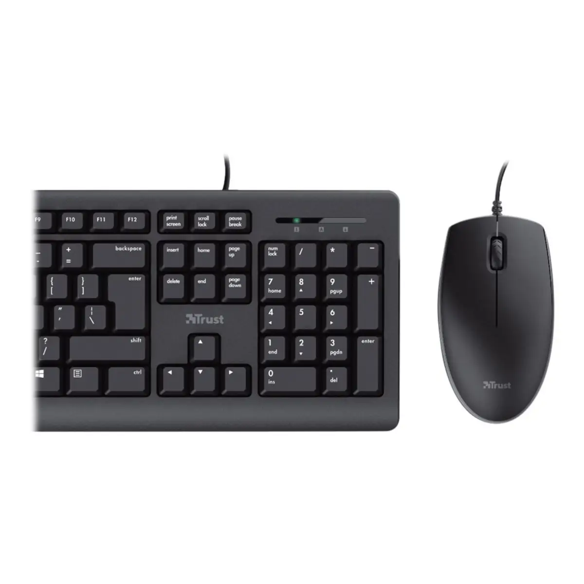 TKM-250 Wired Tastatur/Maus Set USB Schwarz Layout DE