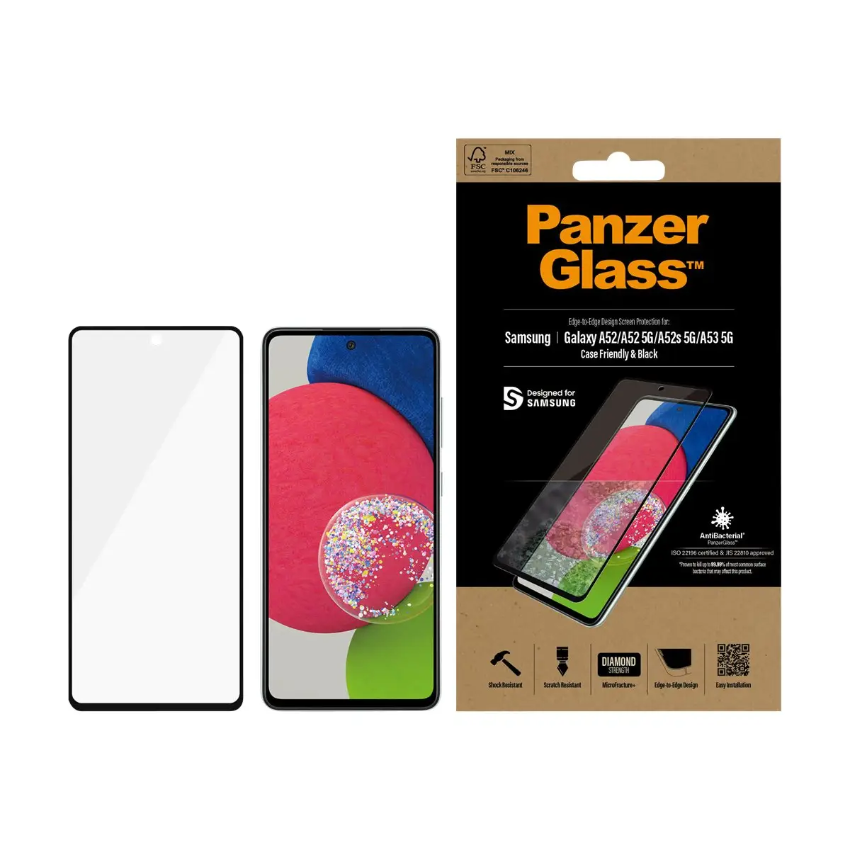 E2E Samsung Galaxy A52 Case Friendly Antibakteriell