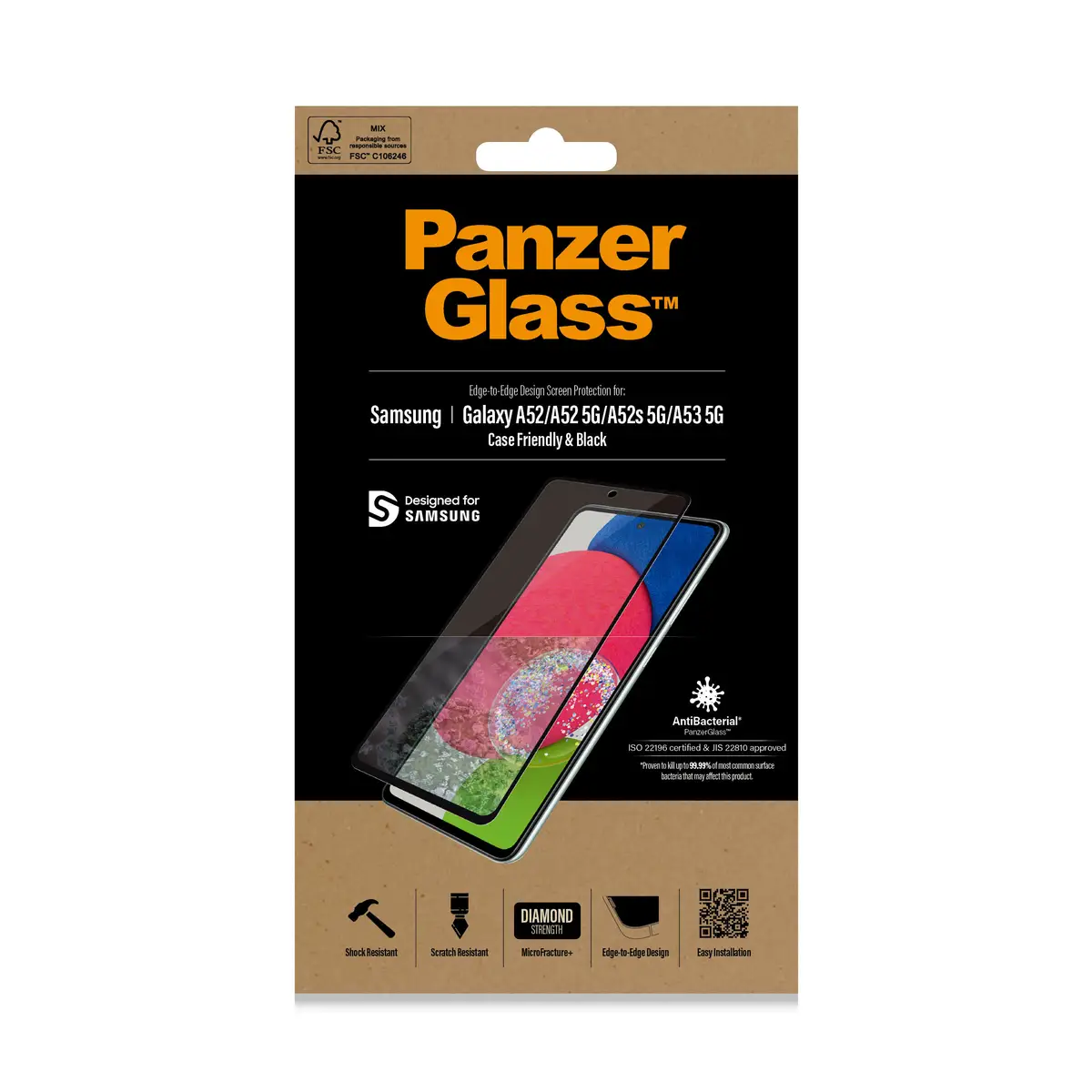 E2E Samsung Galaxy A52 Case Friendly Antibakteriell