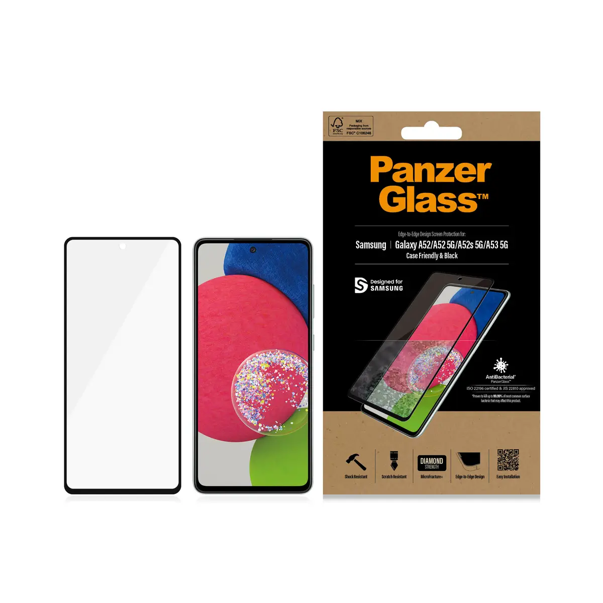 E2E Samsung Galaxy A52 Case Friendly Antibakteriell