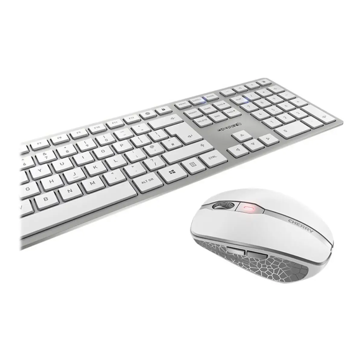 DW 9100 SLIM Tastatur/Maus Set USB Weiß/Silber Layout DE ink. Wireless Empfänger