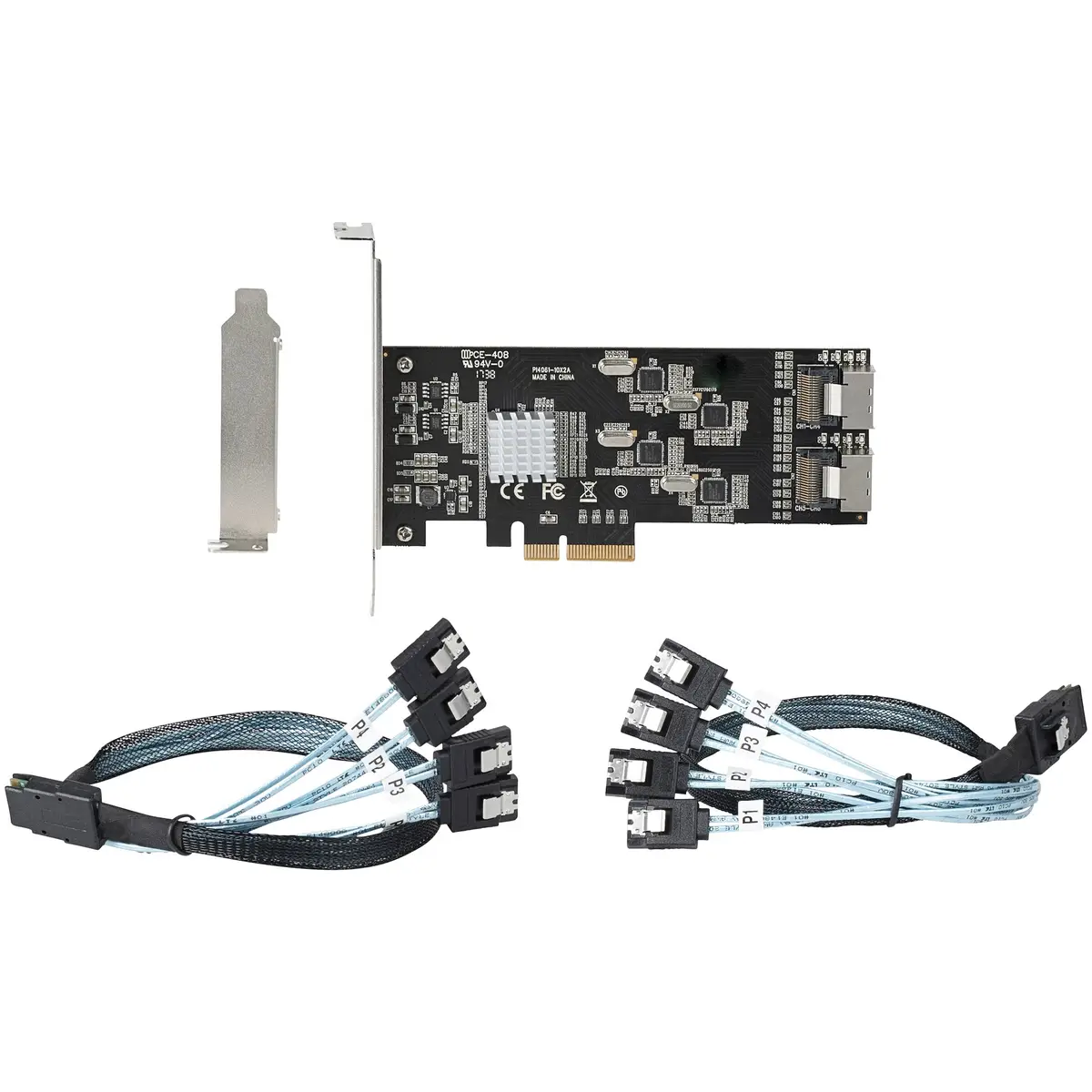 SATA PCIe Controller 8 Port 6Gbit/s SATA PCIe Schnittstellenkarte 4 Controller