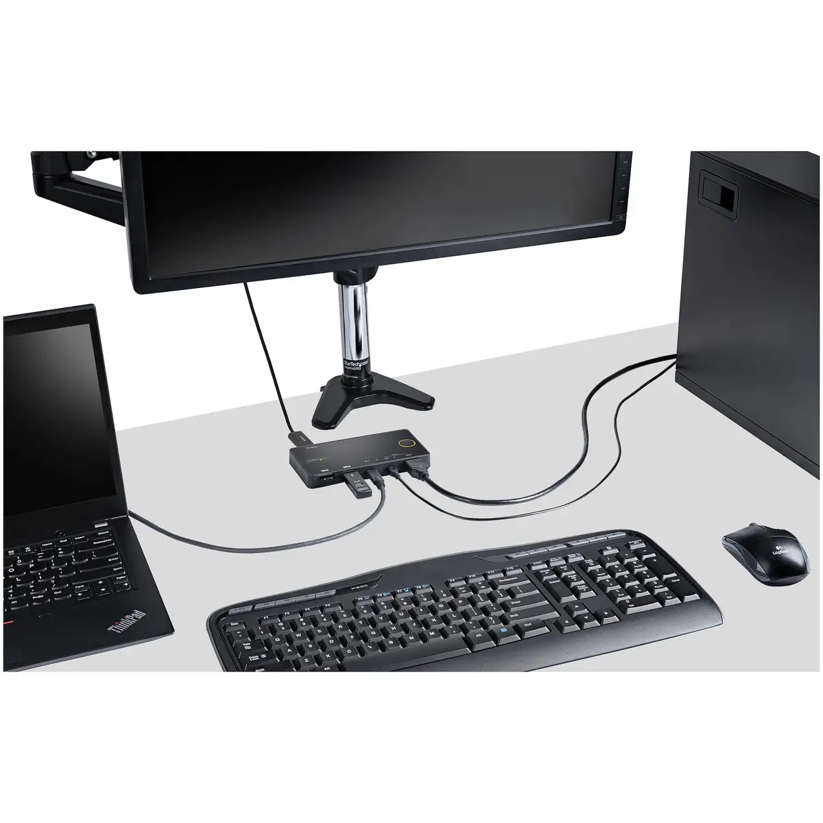 2 Port Hybrid KVM Switch HDMI + USB-A & USB-C, 4K 60Hz HDMI 2.0 Monitor