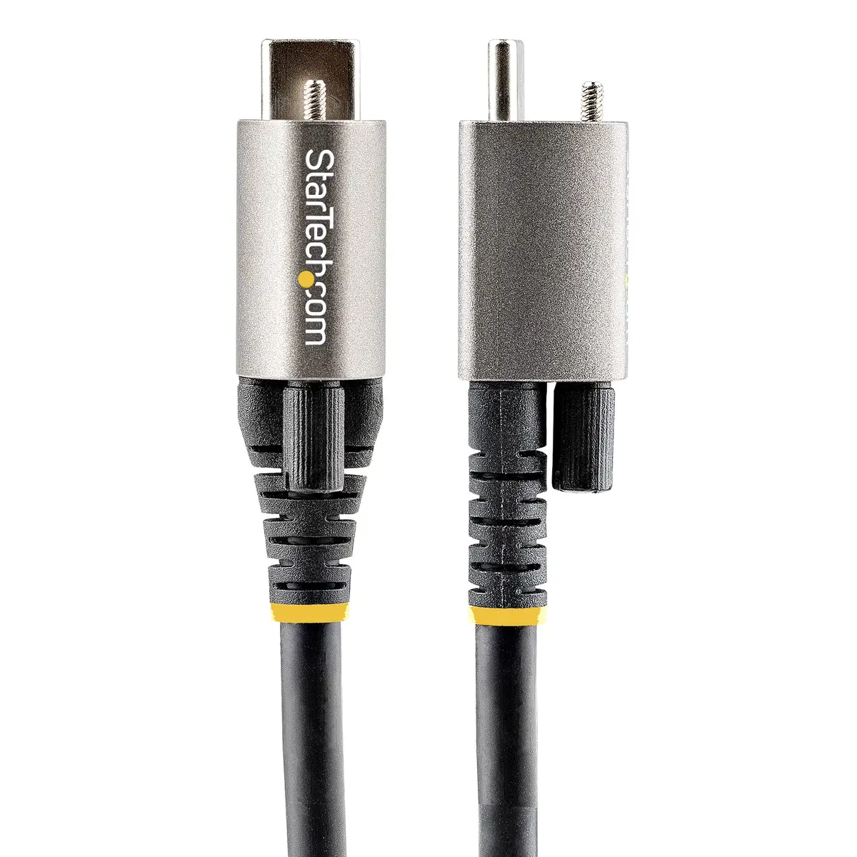 USB-C Kabel mit Oberseitiger Schraubensicherung USB-C/USB-C Stecker/Stecker Schwarz 0,5m