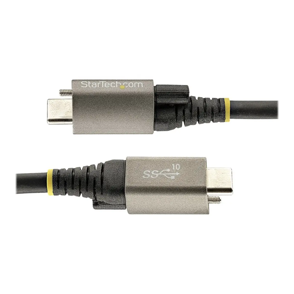 USB-C Kabel mit Oberseitiger Schraubensicherung USB-C/USB-C Stecker/Stecker Schwarz 1m