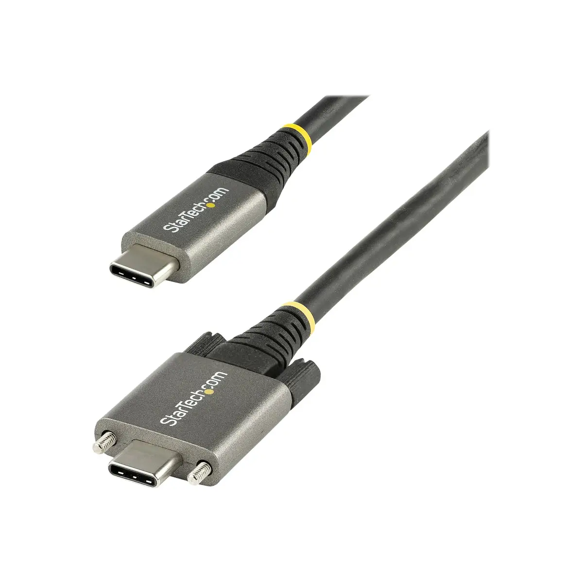 USB-C Kabel mit Schraubensicherung USB-C/USB-C Stecker/Stecker Schwarz 0,5m