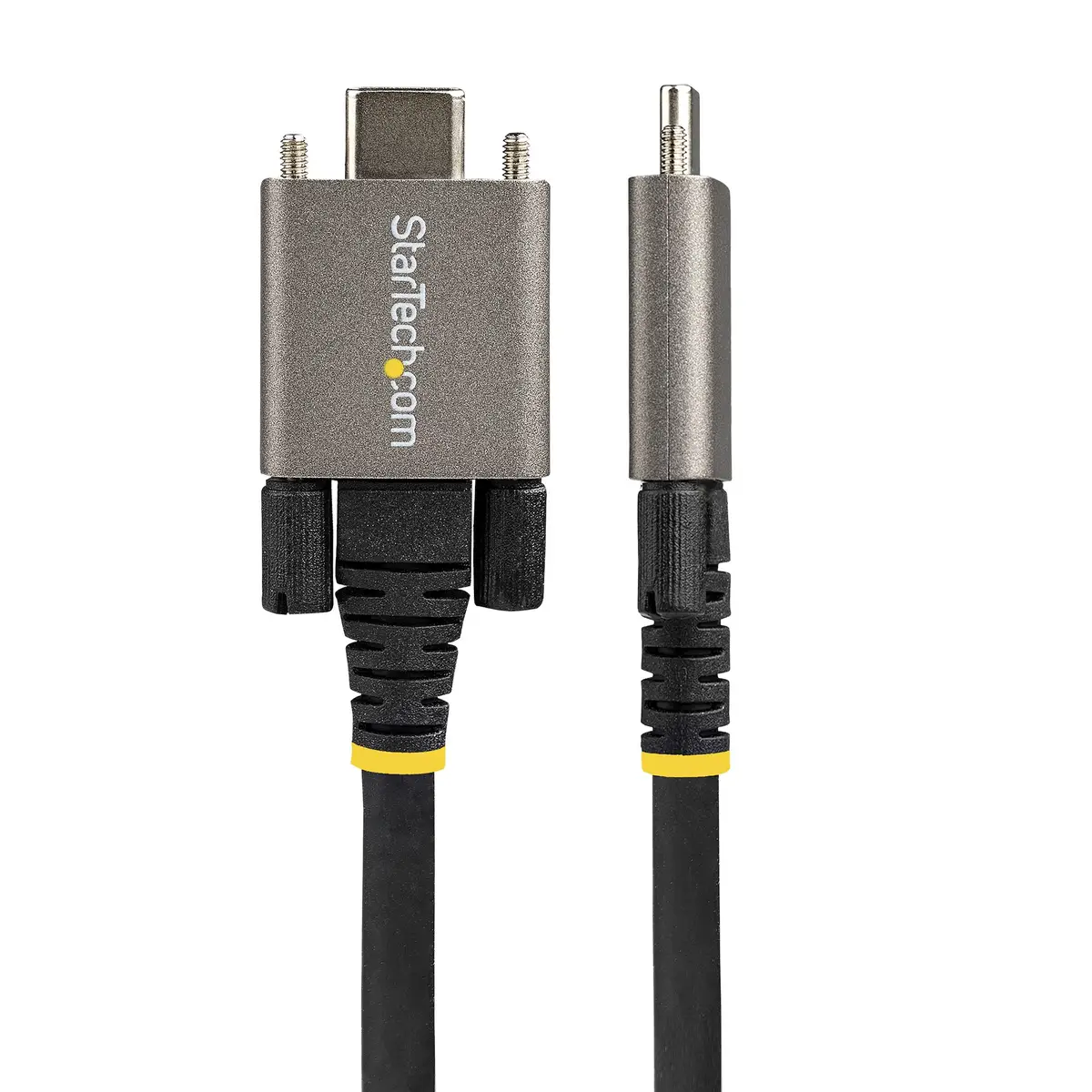 USB-C Kabel mit Schraubensicherung USB-C/USB-C Stecker/Stecker Schwarz 0,5m