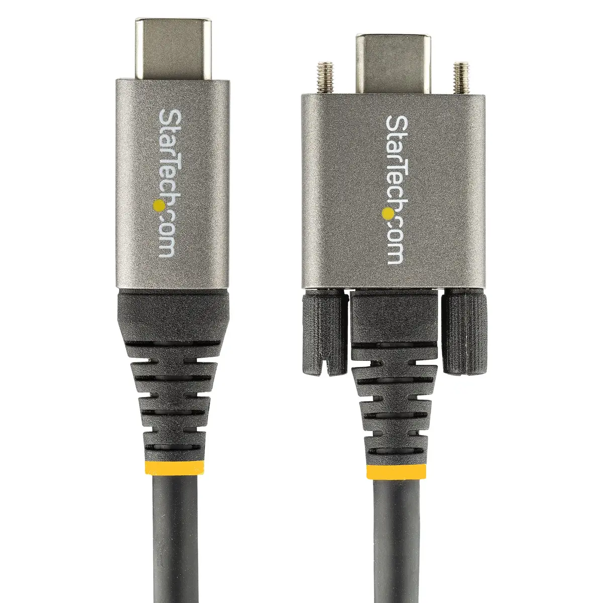 USB-C Kabel mit Schraubensicherung USB-C/USB-C Stecker/Stecker Schwarz 0,5m