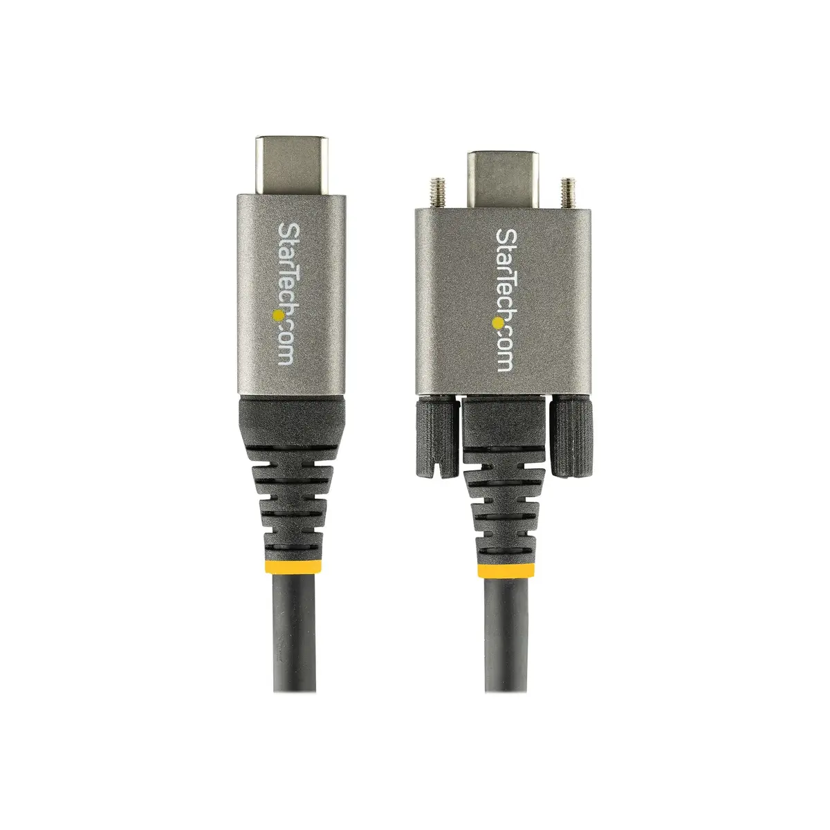 USB-C Kabel mit Schraubensicherung USB-C/USB-C Stecker/Stecker Schwarz 1m