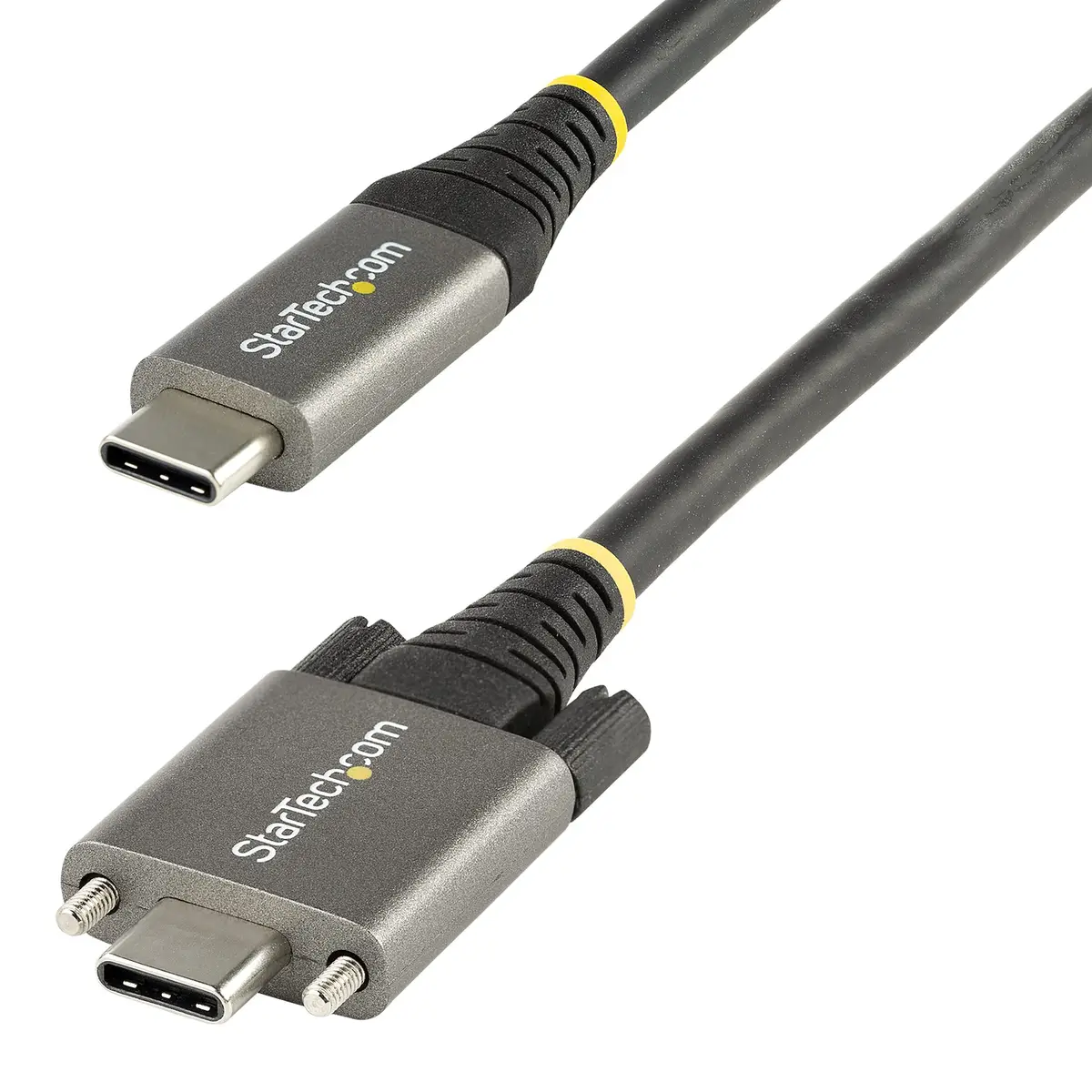 USB-C Kabel mit Schraubensicherung USB-C/USB-C Stecker/Stecker Schwarz 1m