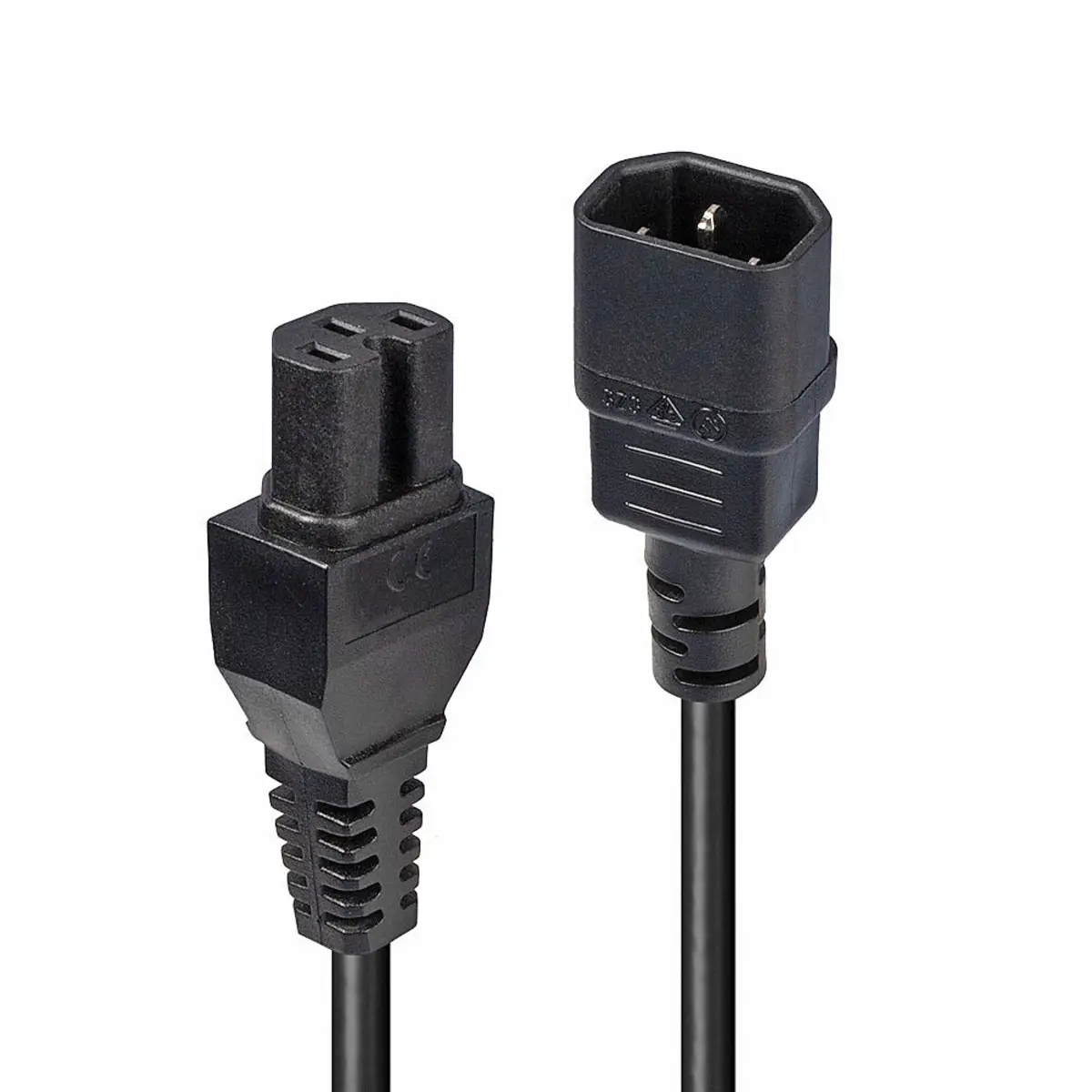 Netzkabel IEC C14/C15 Stecker/Buchse Schwarz 2m