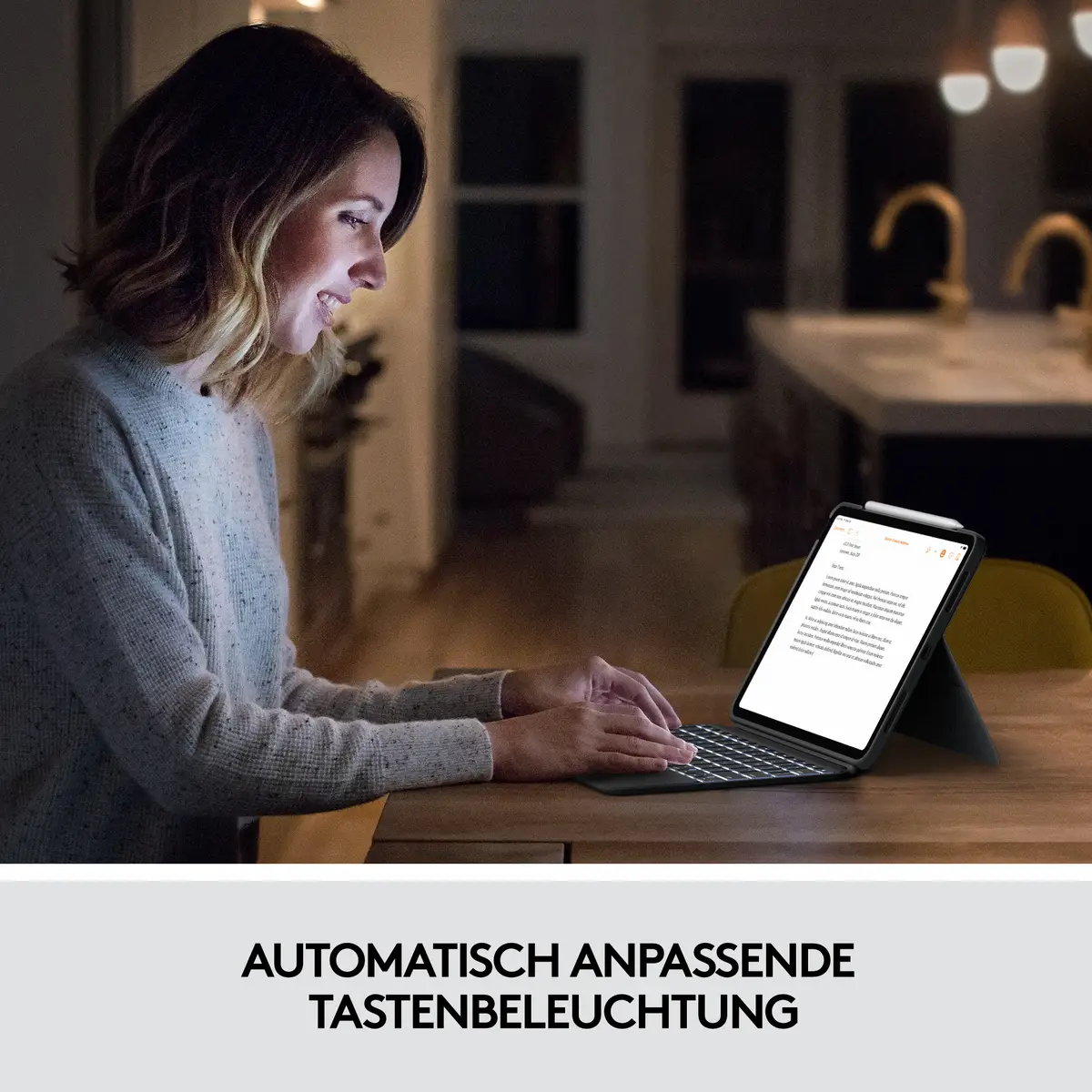 Combo Touch Tastatur und Foliohülle mit Trackpad für Apple iPad Air 10,9" (4. Generation) Layout GER Oxford Gray