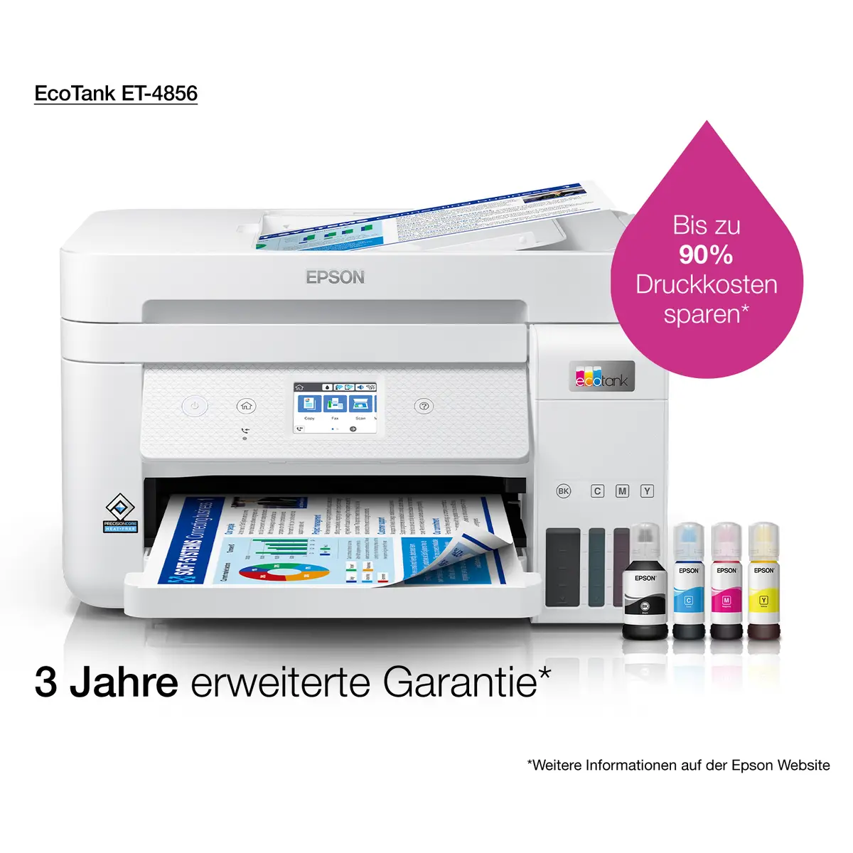 EcoTank ET-4856 A4 All-in-one Drucker/Scanner/Kopierer/Fax Farbtintenstrahldrucker Duplex,