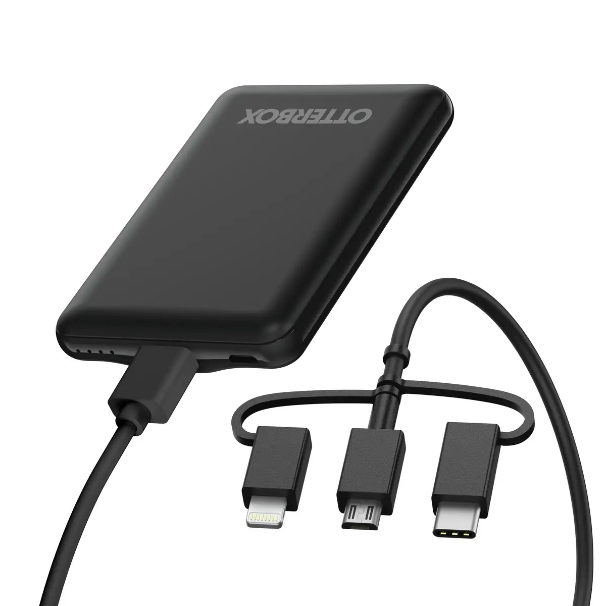 Power Bank Bundle 5K mAh USB A&Micro 10W + 3-1 Cable 1M Schwarz