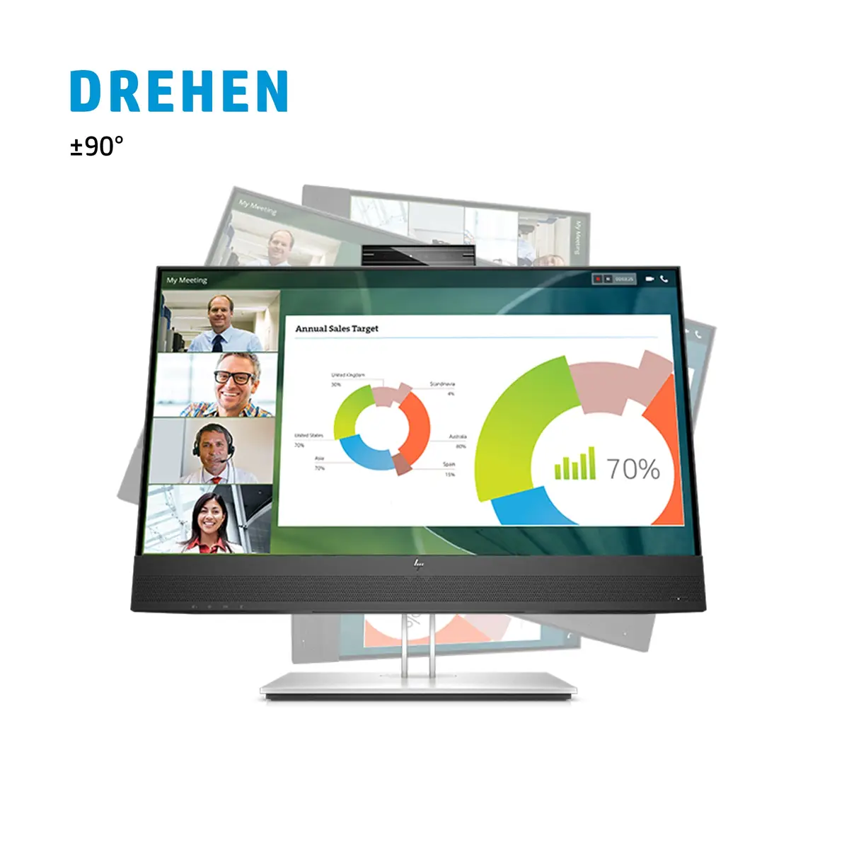 E24mv G4 Conferencing Monitor 60.45cm (23.8") Display 1920x1080 Pixel 250 cd/m² 1000:1 5 ms Silber