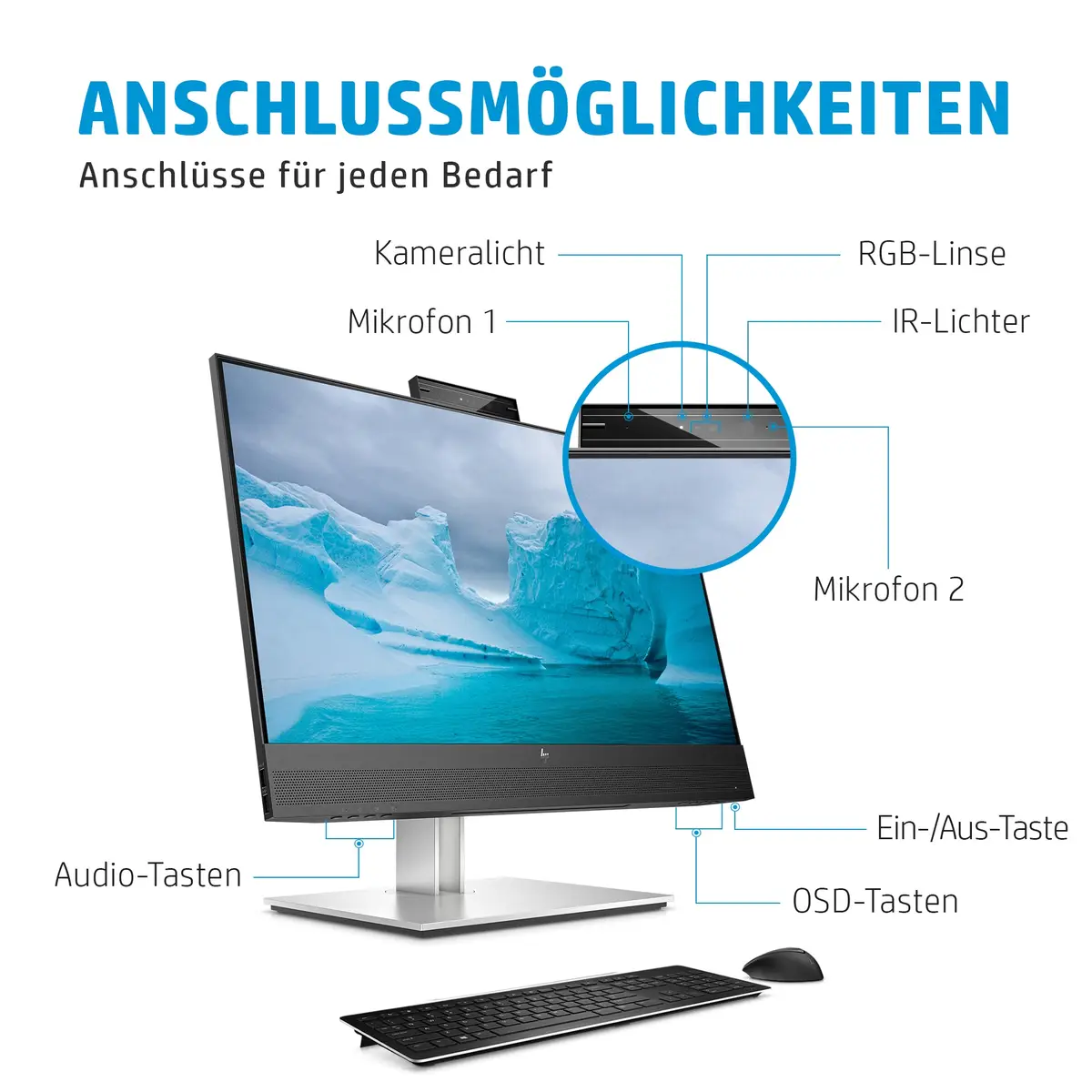 E24mv G4 Conferencing Monitor 60.45cm (23.8") Display 1920x1080 Pixel 250 cd/m² 1000:1 5 ms Silber