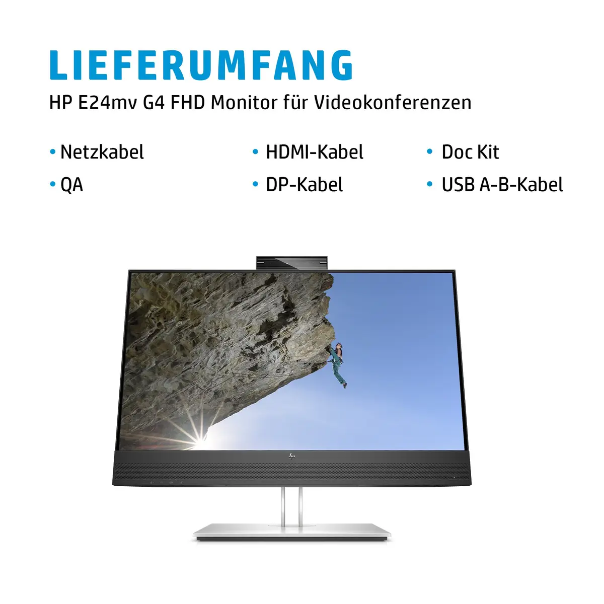 E24mv G4 Conferencing Monitor 60.45cm (23.8") Display 1920x1080 Pixel 250 cd/m² 1000:1 5 ms Silber
