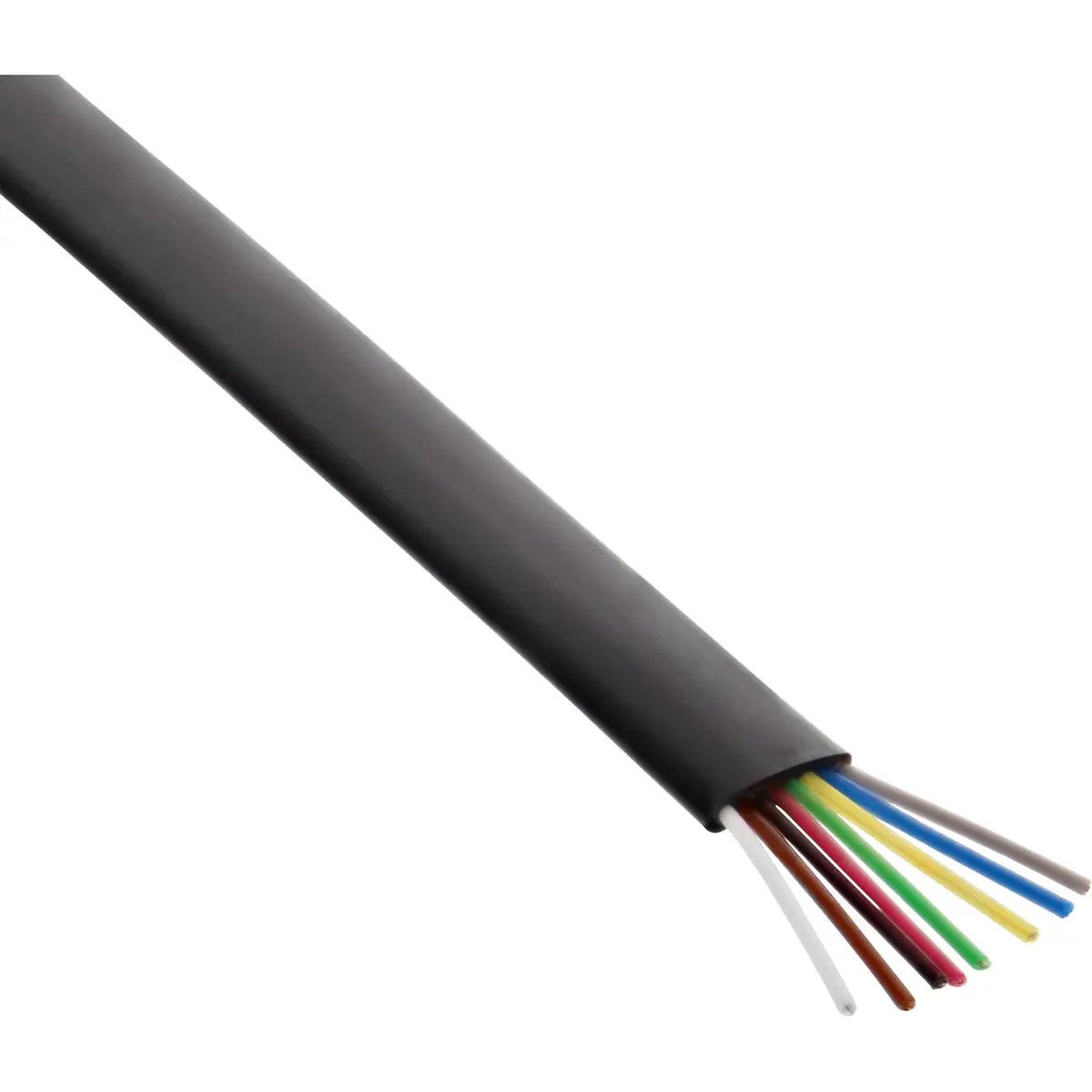 Modularkabel, 8adrig Flachband schwarz, 100m Ring