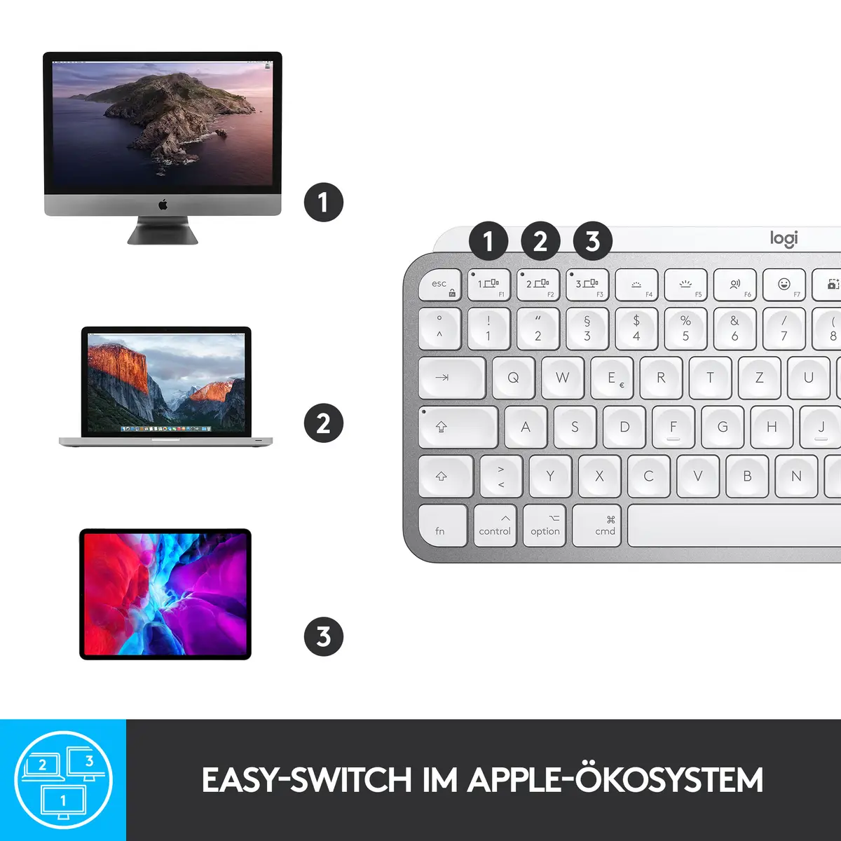 MX Keys Mini for Mac Bluetooth Pale Gray
