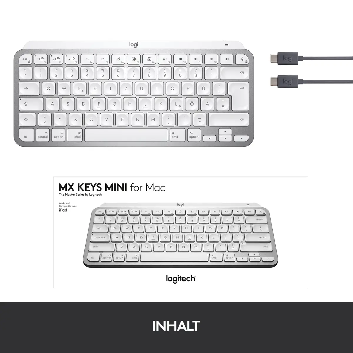 MX Keys Mini for Mac Bluetooth Pale Gray