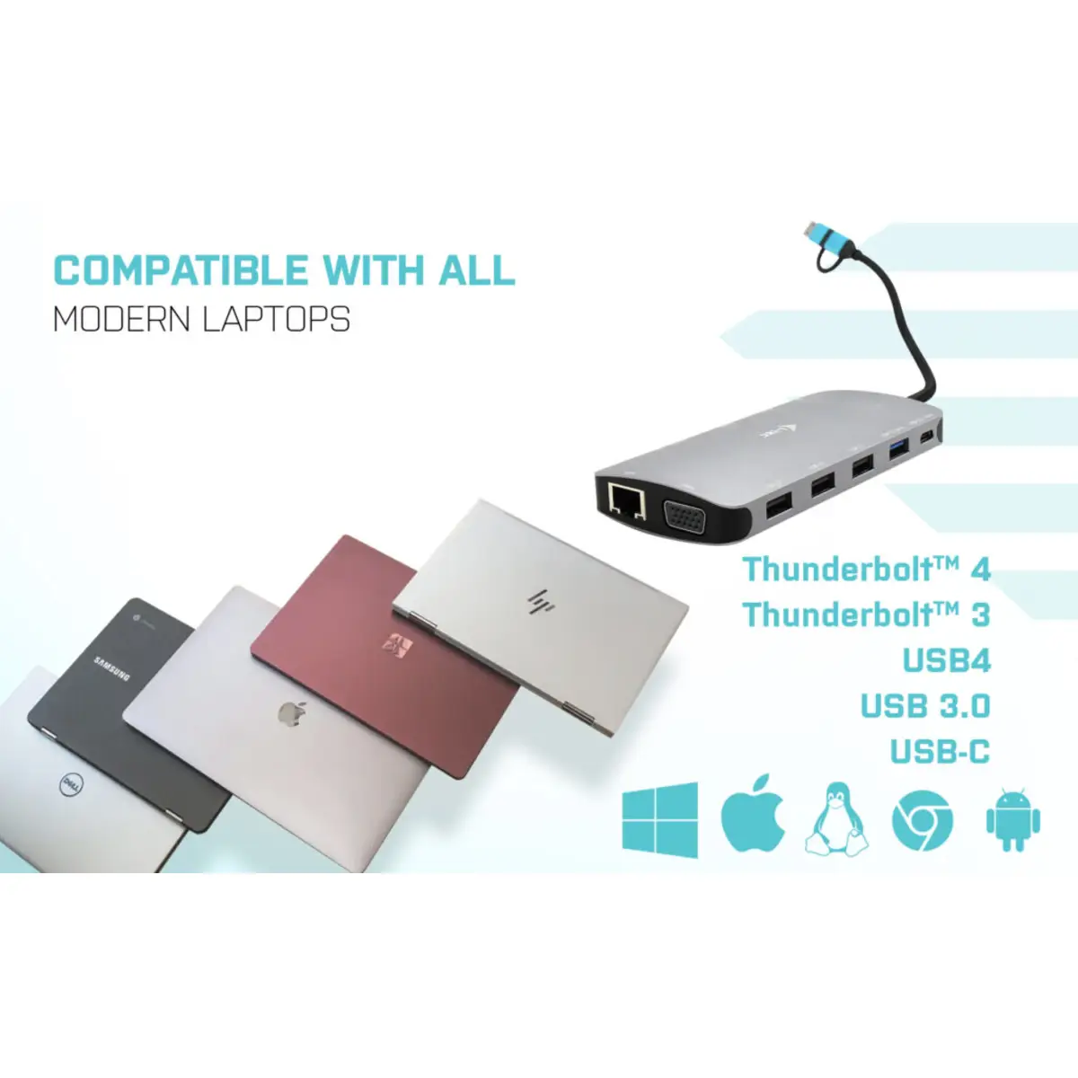 i-tec Nano Dock Dockingstation USB 3.0 / USB4 / Thunderbolt 4 VGA 2 x HDMI GigE