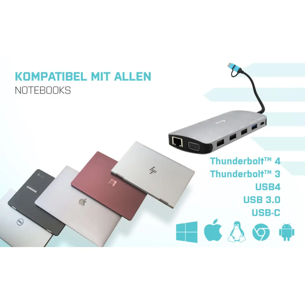 i-tec Nano Dock Dockingstation USB 3.0 / USB4 / Thunderbolt 4 VGA 2 x HDMI GigE