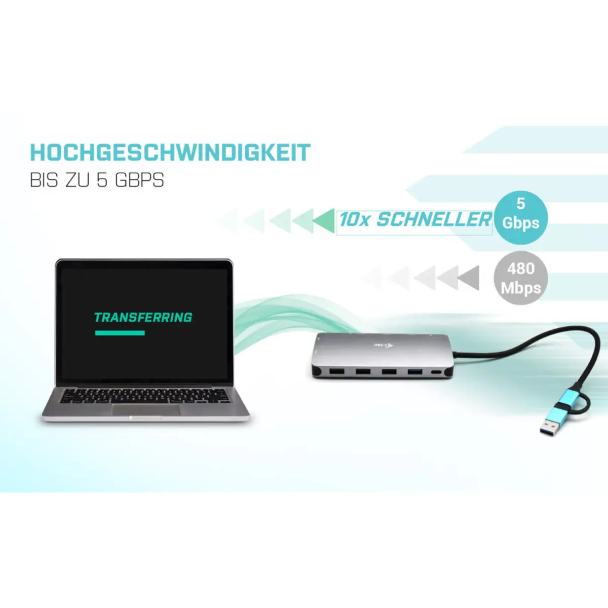 i-tec Nano Dock Dockingstation USB 3.0 / USB4 / Thunderbolt 4 VGA 2 x HDMI GigE