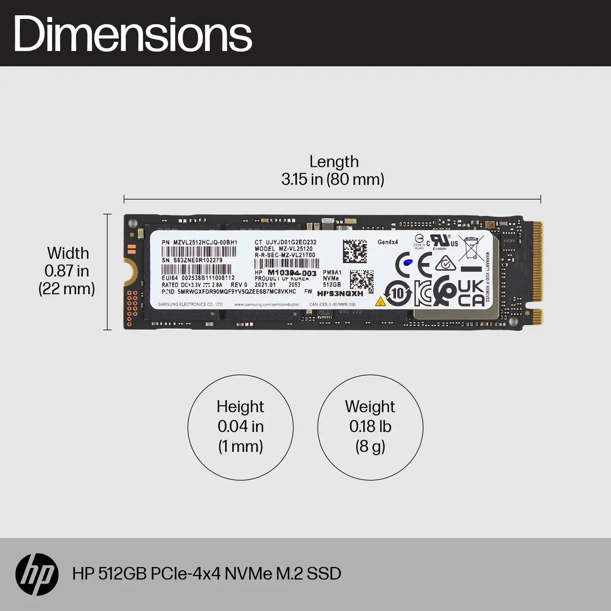 HP 512GB PCIe-4x4 NVMe M.2 SSD