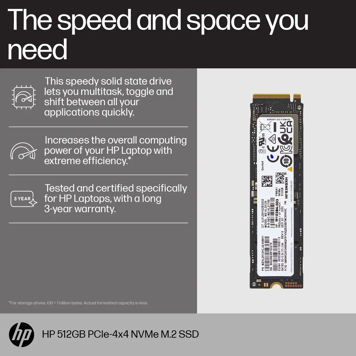 HP 512GB PCIe-4x4 NVMe M.2 SSD