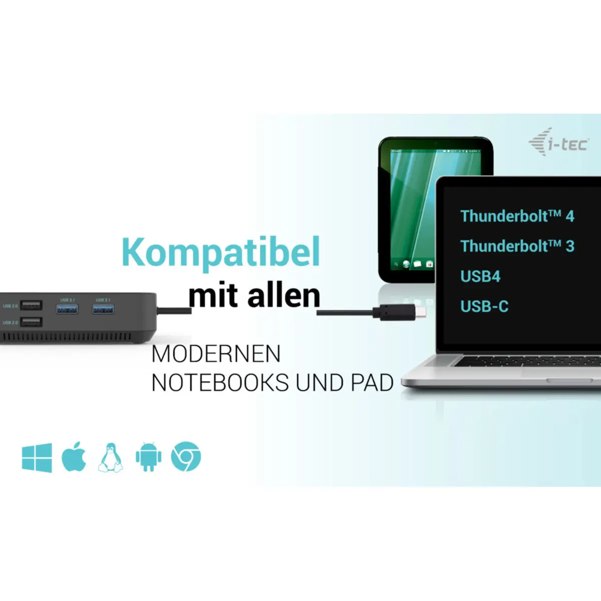 i-tec Dockingstation USB-C USB 4 Thunderbolt 3/4