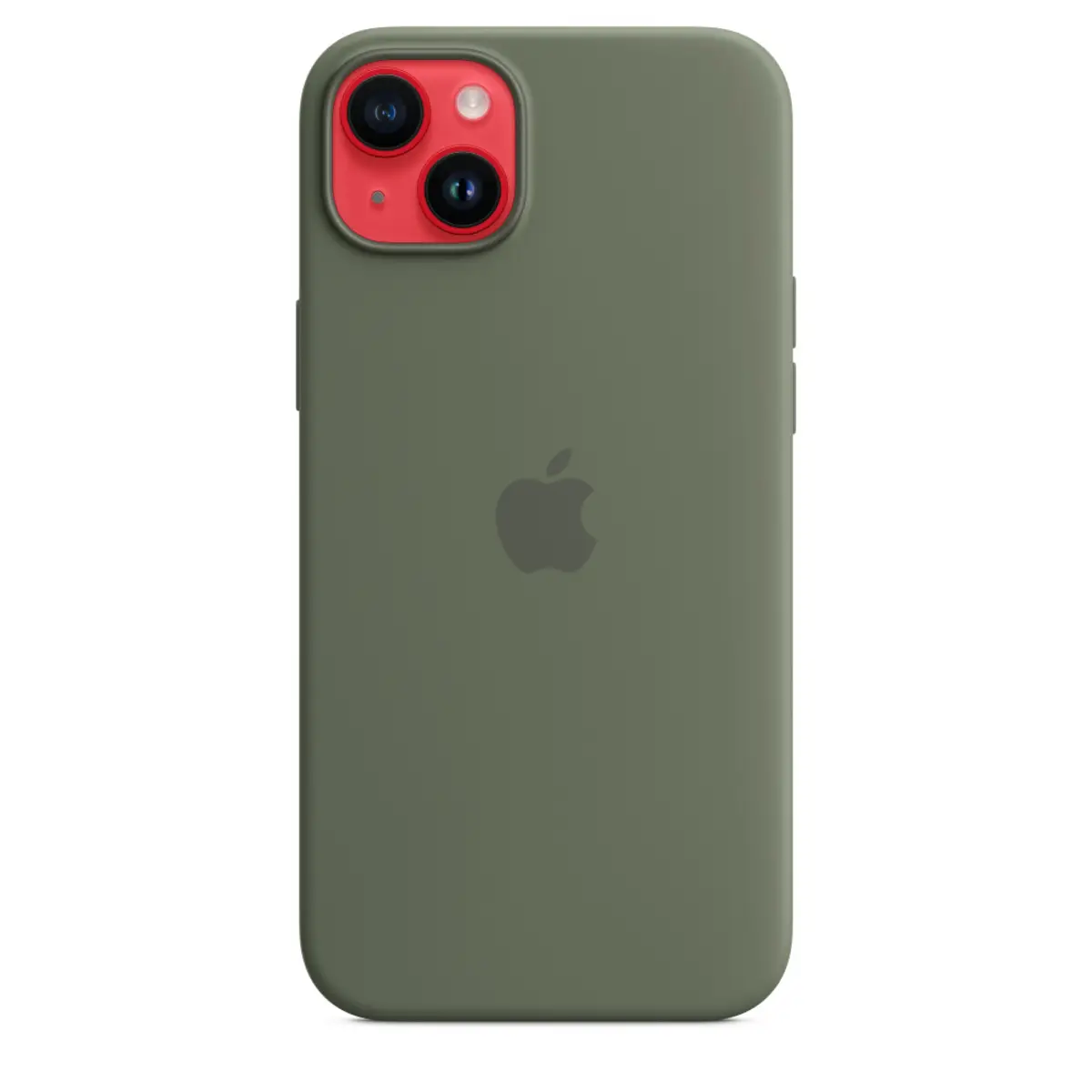 iPhone 14 Plus Silikon Case mit MagSafe Oliv